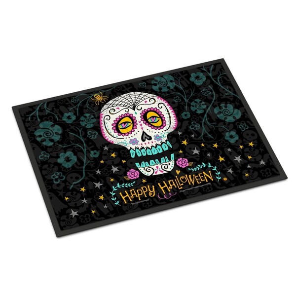 Carolines Treasures 18 x 27 in. Happy Halloween Day of the Dead Indoor or Outdoor Mat VHA3035MAT - main